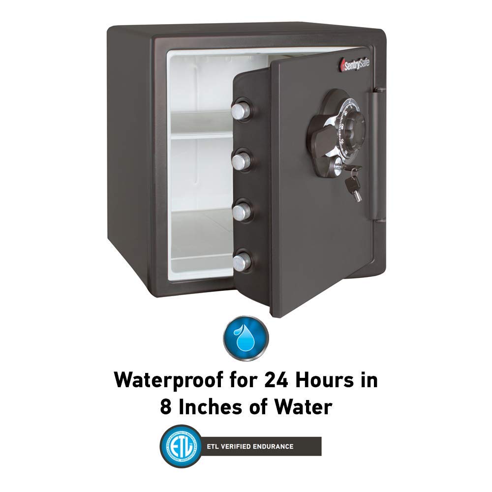 SentrySafe SFW123DSB Fireproof Safe and Waterproof Safe with Dial